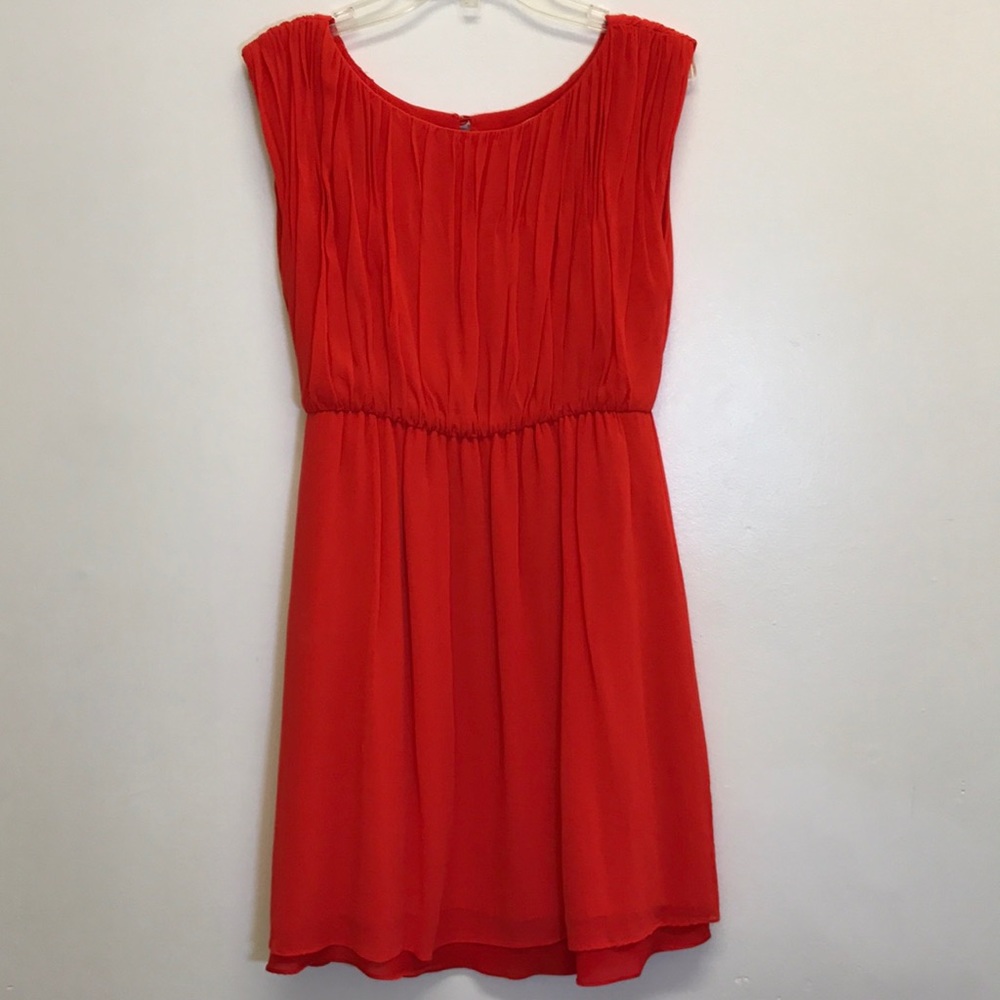 Alice + Olivia 100% silk ruffle red summer dress